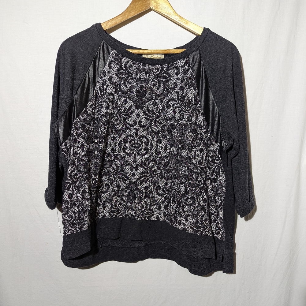 True Freedom Metallic Lace Print Sweatshirt